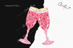Pink Girly Valentines Clipart | Valentine's Day PNG Product Image 2