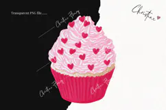 Pink Girly Valentines Clipart | Valentine's Day PNG Product Image 2