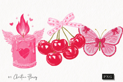 Pink Girly Valentines Clipart | Valentine's Day PNG Product Image 1