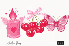 Pink Girly Valentines Clipart | Valentine's Day PNG Product Image 1