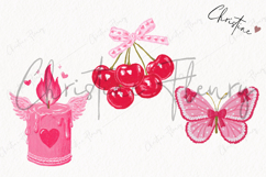 Pink Girly Valentines Clipart | Valentine's Day PNG Product Image 3