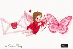 Pink Girly Valentines Clipart | Valentine's Day PNG Product Image 1