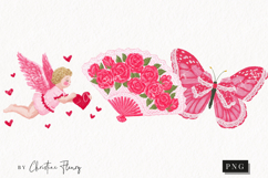 Pink Girly Valentines Clipart | Valentine's Day PNG Product Image 1