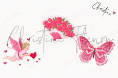 Pink Girly Valentines Clipart | Valentine's Day PNG Product Image 3