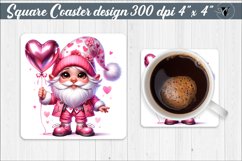 Square Coasters | Valentines Gnome Product Image 1
