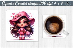 Square Coasters | Valentines Gnome Product Image 1