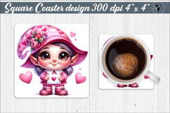 Square Coasters | Valentines Gnome Product Image 1
