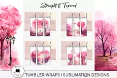 tumblers with pink valentine wraps