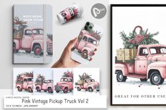 Digital Paper Pink Vintage Pickup Truck Product Image 1