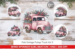Wind Spinner Pink Vintage Pickup Truck Product Image 1