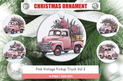 Christmas Ornaments Pink Vintage Pickup Truck Product Image 1