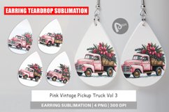 Earring teardrop Pink Vintage Pickup Truck Product Image 1