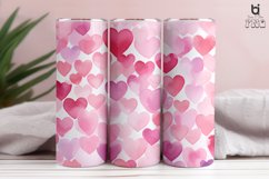 Pink Watercolor Valentine&#039;s Hearts Pattern Tumbler Design Product Image 12