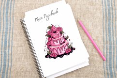 Watercolor Pink Cakes Sublimation Clipart Bundle Product Image 4