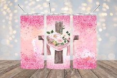 Pink Watercolor Cross - 20oz Sublimation - PNG Design Product Image 1