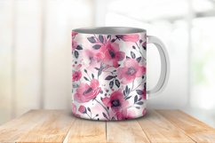 Pastel Pink Watercolor Flowers Seamless Digital Paper Bundle Product Image 4