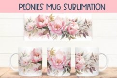 Pink Watercolor flowers mug wrap PNG for Sublimation Product Image 1