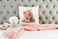 Watercolor Pink Cute House PNG Illustration Product Image 5