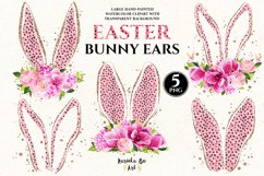 My first Easter, Easter bunny png, floral sublimation, boho png, bunny ears, Easter sublimation, leopard print bunny, leopard baby, Easter bundles, baptism baby, cartoon bunny ears, cute animals, golden glitter, pink leopard pattern, card decoration; roma