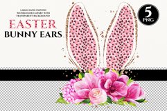 My first Easter, Easter bunny png, floral sublimation, boho png, bunny ears, Easter sublimation, leopard print bunny, leopard baby, Easter bundles, baptism baby, cartoon bunny ears, cute animals, golden glitter, pink leopard pattern, card decoration; roma