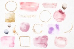 Blush Watercolor Circles &amp; Squares with Gold - PNG Product Image 3