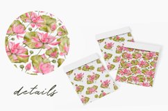 Hand Drawn Watercolor Pink Lotuses Floral Seamless Fabric Patterns