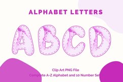 Pink Watercolor Alphabet Letters Sublimation Digital Clipart Product Image 1