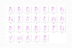 Pink Watercolor Alphabet Letters Sublimation Digital Clipart Product Image 2