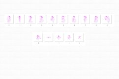 Pink Watercolor Alphabet Letters Sublimation Digital Clipart Product Image 3