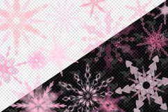 Pink Watercolor Snowflakes Clipart Product Image 2
