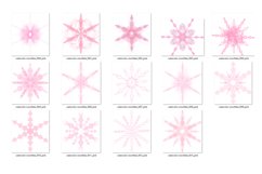 Pink Watercolor Snowflakes Clipart Product Image 3