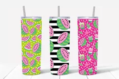 Pink Watermelon Skinny Tumbler Design / Sublimation PNG Product Image 2