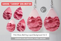 Earring Teardrop Pink Wave Liquid Product Image 1