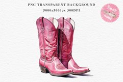 Pink Western Cowboy Boots Wild West Clipart Decor Vintage Art Image Watercolor Transparent Print illustration sublimation creepy printable digital watercolor Western Cowboy Boots, Wild West clipart, cowboy, vintage american decoration art image