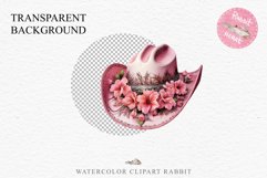 Pink Western Cowboy Stetson Hat Wild West Vintage Flowers Decor Art Image Watercolor Transparent Print illustration sublimation creepy printable digital  watercolor Western Cowboy Women Stetson Hat floral, flowers Wild West clipart, vintage american 