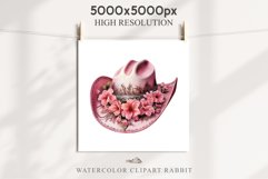 Pink Western Cowboy Stetson Hat Wild West Vintage Flowers Decor Art Image Watercolor Transparent Print illustration sublimation creepy printable digital  watercolor Western Cowboy Women Stetson Hat floral, flowers Wild West clipart, vintage american 