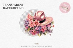 Pink Western Cowboy Stetson Hat Wild West Vintage Flowers Decor Art Image Watercolor Transparent Print illustration sublimation creepy printable digital  watercolor Western Cowboy Women Stetson Hat floral, flowers Wild West clipart, vintage american 