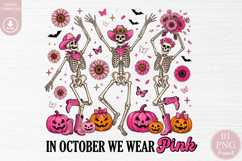 Pink Western Skeleton PNG, Halloween Skeleton Design Product Image 1
