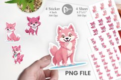 Pink Wolf Valentine Sticker Product Image 1