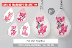 Earring Pink Wolf Valentine Product Image 1