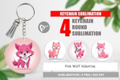 Keychain Pink Wolf Valentine Product Image 1
