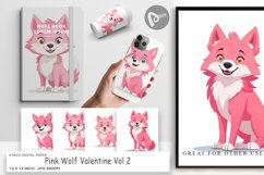 Digital Paper Pink Wolf Valentine Product Image 1