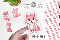 Pink Wolf Valentine Sticker Product Image 1
