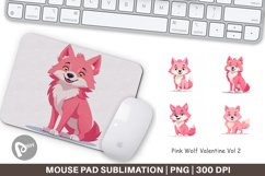 Mouse Pad Pink Wolf Valentine Product Image 1