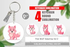 Keychain Pink Wolf Valentine Product Image 1