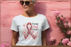 I wear Pink in October png, Boho Breast Cancer Awareness png Product Image 4