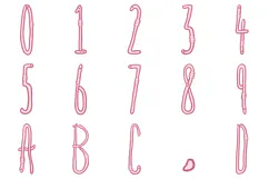 Pink Worms Alphabet Lettering Font ABC SVG PNG Cartoon Type Product Image 2