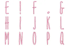 Pink Worms Alphabet Lettering Font ABC SVG PNG Cartoon Type Product Image 3