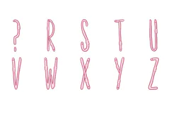 Pink Worms Alphabet Lettering Font ABC SVG PNG Cartoon Type Product Image 4