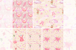 Digital Papers Love Patterns Hearts Bird Aerostat Background Product Image 1